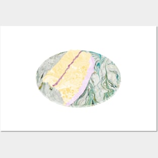 Marbled Paper Slice of Cake Posters and Art